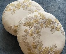 Feather filled round cushions