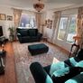 Elegant three piece suite with matching footstool Image 4