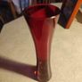 Vintage Glass Vase Red 70s Retro Mid Century Space Age Shabby Chic Country Style Image 7