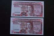 Gibraltar. 2 Unc Consecutive Notes@1 Pound (4-8-1988) Ordinance Cap 39