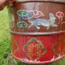 Antique Hand Made Hand Painted Wood Bucket Image 2