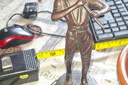 Vintage Mid Century Bronze Figurine Boy Playing Flute Sculpture. Postage available or Collection