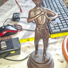 Vintage Mid Century Bronze Figurine Boy Playing Flute Sculpture. Postage available or Collection