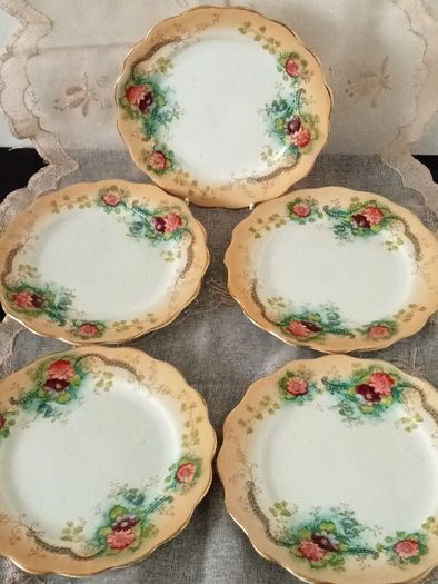 Victorian Bone China Side Plates X 5