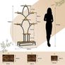Indoor Plant Stand with Grow Lights, 6 Tiered Tall Plant Shelf for Multiple Plants, 160cm Space-Saving Corner Flower Holder for Home, Living Room, Office & Patio Decor, Rustic Brown Image 3