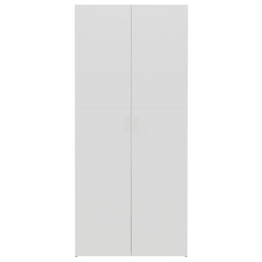 Shoe Cabinet White and Sonoma Oak 80x35.5x180 cm Chipboard