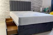 Double bed and mattress having headboard