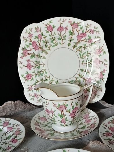 Vintage Minton Pink Blossom Part Tea Set