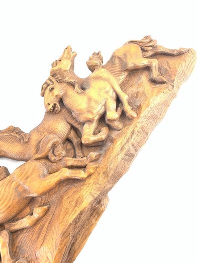 Large Vintage wooden horse sculpture