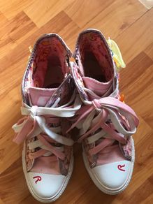 Pink Canvas High Top Trainers From Replay