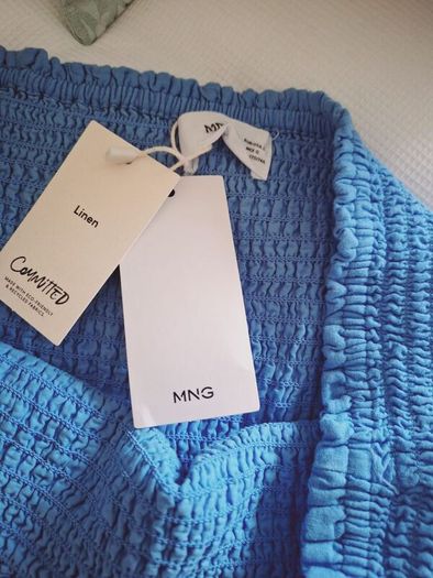 Blue Linen Skirt - Size L