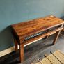 Solid wood console table with lattice detail Image 3