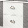 White Shoe Storage Bench with Cushion and Drawers Image 4
