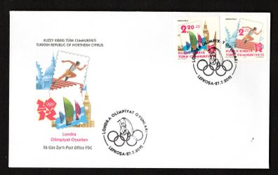2012 Cyprus Olympic Games - London, England Commemorative Stamps Post Office First Day Cover (FDC)