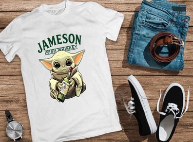 Yoda Jameson Irish Whisky Funny Star Wars T-Shirt tee top Irish t-shirt