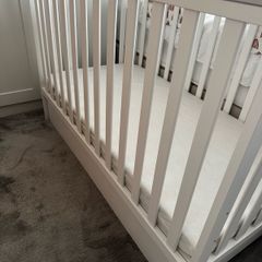 Obaby Bantam Space Saver Cot Full Bundle | White Mini Cot with Under Drawer & Breathable Fibre Mattress