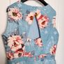 Marks & Spencer Blue Pink Floral Damask Sleeveless A-Line Skater Dress 14UK/42EU Image 5