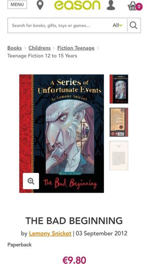 (The bad beginning book 1) Pb Lemony Snicket ; A series of unfortunate events (p.r.)