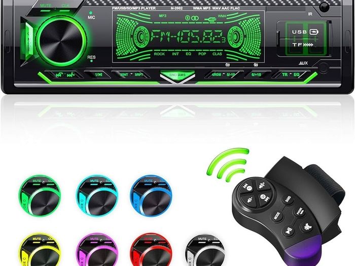 FREE SHIPPING Car Stereo Bluetooth, CENXINY Car Radio Bluetooth 5.0 Hands-free1 Din Universal Built-in Microphone, 4X65W Car Radio Receiver, USB/TF/FM/AUX/WMA/WAV/MP3 Media Player with 7 Colorful Lights