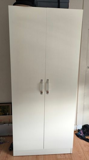 Wardrobe cream with silver handles