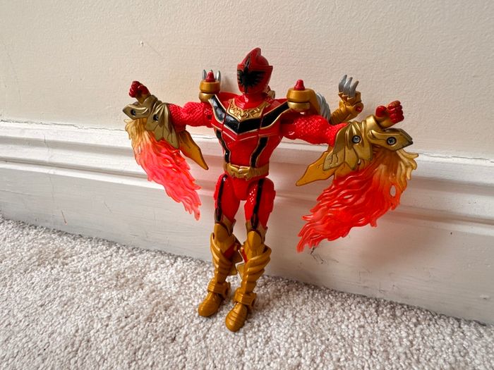2005 Vintage Power Rangers Mystic Force Red Ranger to Fury Dragon Loose Head approx. 18 cm. Used Please see photos