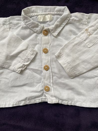 French Designer linen shirt Moi Bebe Clayeux 74 cm 6-9 months