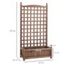 Wooden Raised Garden Bed With Trellis Climbing Vines Indoor & Outdoor Display Rack 64 x 28 x 120 cm Image 2
