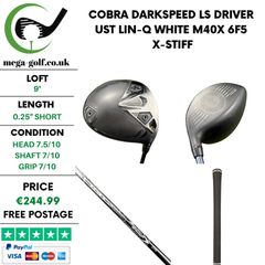 Cobra Darkspeed LS Driver / 9 Degree / UST LIN-Q White M40X 6F5 X-Stiff