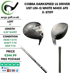 Cobra Darkspeed LS Driver / 9 Degree / UST LIN-Q White M40X 6F5 X-Stiff