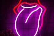 Lips Neon Sign Flame Red Lips Big Tongue Shape