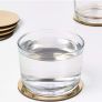 Glattis Coasters Set of 6 Coasters with Holder Gold/Brass 8.5 cm Dia Image 2