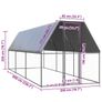 Outdoor Chicken Cage 2x6x2 m Galvanised Steel Image 3