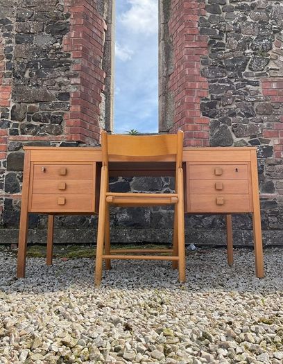 Mid century modern teak danish utility desk