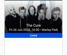 The Cure x 2 tickets