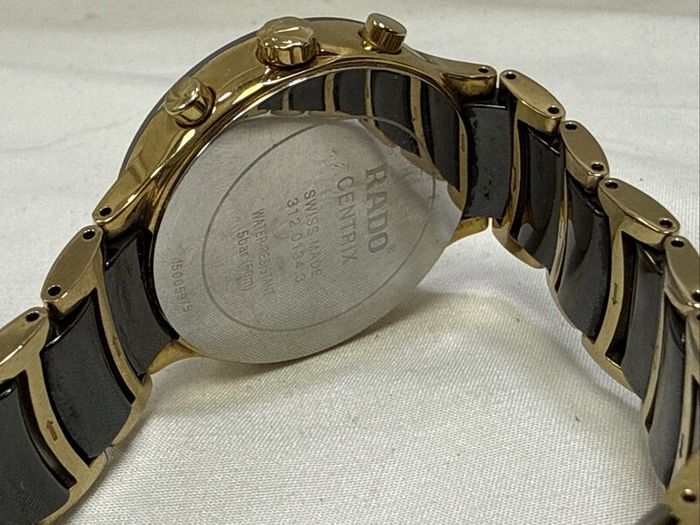 Rado Men's Centrix Two Tone Ceramic Swiss Made Watch Black Gold