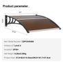 Awning Canopy 40" x 40", UPF 50+ Polycarbonate Entry Door Outdoor Window Awning Exterior, Front Door Overhang Awning for Sun Shutter, UV, Rain, Snow Protection, Hollow Sheet Image 4