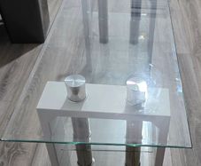 Modern Glass Coffee Table White & Chrome