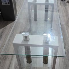 Modern Glass Coffee Table White & Chrome