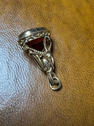 10k Gold Carnelian Set Watch Fob/Pendant