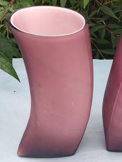 Pair of vintage Amethyst designer vases