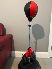 Boxing punch bag and glove set