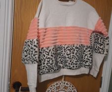 New Soft fur leopard print sweater