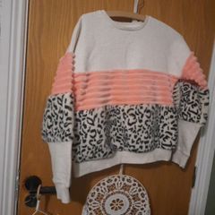 New Soft fur leopard print sweater