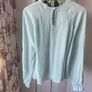 blouse mint green size 10 long sleeve frilled blouse Image 6