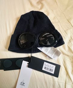 Unisex C.p Company Wool Goggle Beanie hat Jn Navy