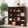 _16 cube shelf system, shoe shelf, DIY cube shelf, stackable, plug-in shelf made of PP plastic, cloakroom, room divider, for bedroom, office, vintage brown Image 5