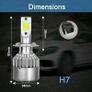 H7 H11 C6 LED Car Headlight Conversion Kit COB Bulbs 36W 6000K White High Light Image 3