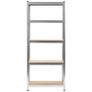 Storage Shelves 3 pcs Silver 75x30x172 cm Steel and MDF Image 3