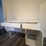 White Computer Desk with Drawers Image 4
