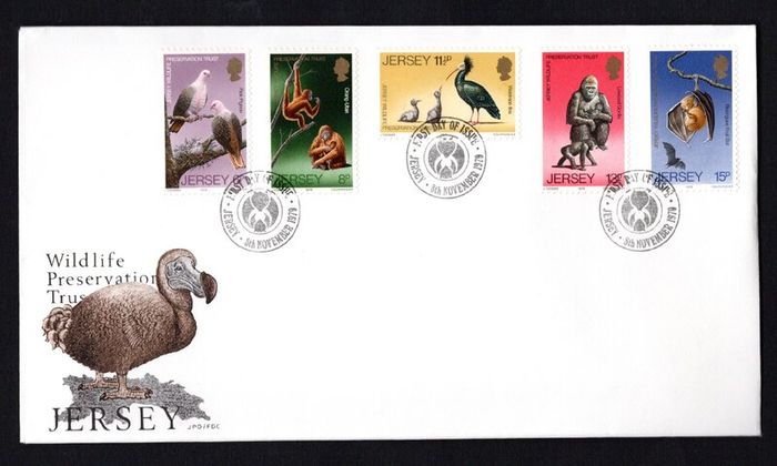 1979 Jersey Wildlife Presentation Trust Commemorative Stamps First Day Cover (FDC)
